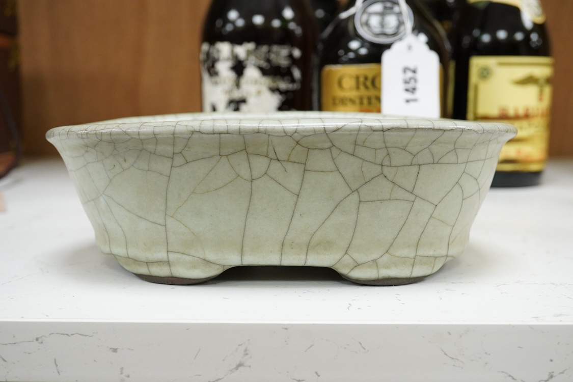 Celadon flower pot- 20cm wide